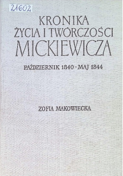 Kronika życia i twórczości Mickiewicza