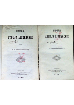 Nowe studja literackie  Tom 1 i 2 1843 r.