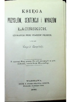 Księga przysłów, sentencji i wyrazów łacińskich
