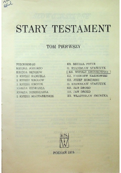 Stary Testament Tom I