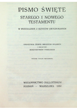 Pismo Święte Starego i Nowego Testamentu