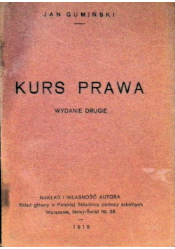 Kurs prawa 1919r