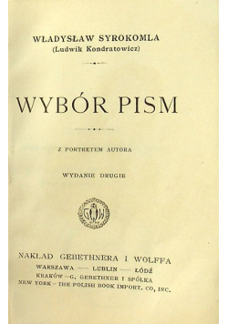 Syrokomla Wybór Pism