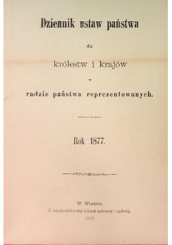 Dziennik ustaw państwa, 1877 r.