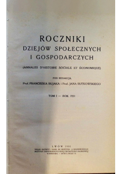 Roczniki dziejów społecznych i gospodarczych, 1931 r.