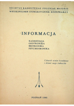 Informacja radiestezja geotronika biotronika psychotronika