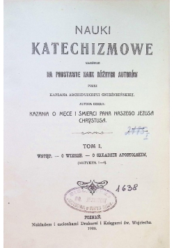 Nauki katechizmowe Tom 1 1908 r.