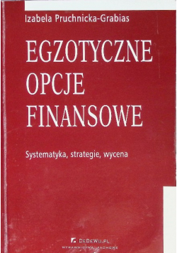 Egzotyczne opcje finansowe Izabela Pruchnicka-Grabias