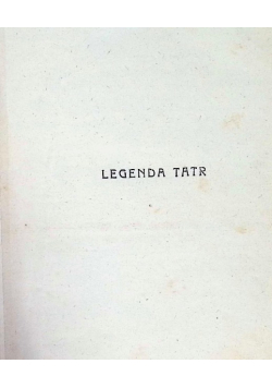 Legenda Tatr 1927 r.