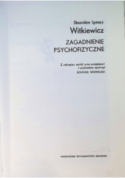 Pisma filozoficzne i estetyczne Zagadnienia psychofizyczne