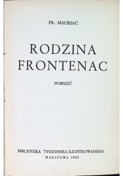 Rodzina Frontenac 1933 r.