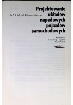 Projektowanie układów napędowych pojazdów samochodowych