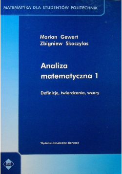 Analiza matematyczna Część 1 Definicje twierdzenia wzory