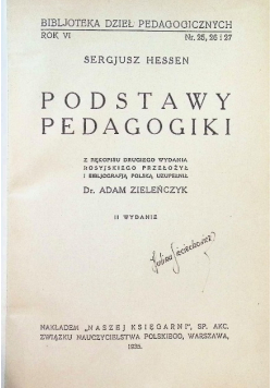 Podstawy pedagogiki 1935 r.