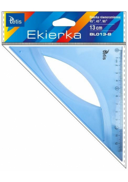 Ekierka równoramienna 13cm niebieska