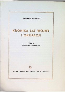 Kronika lat wojny i okupacji Tom 2