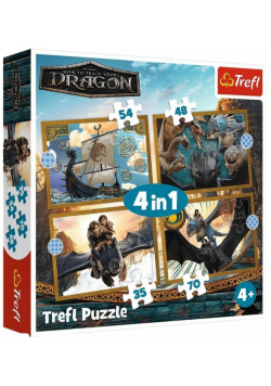 Puzzle 4w1 Jak wytresować smoka, Smocze dni TREFL