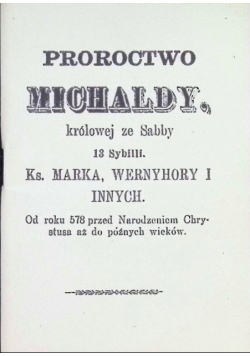 Proroctwo Michaldy królowej ze Sabby