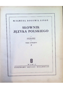 Słownik Języka Polskiego Tom IV
