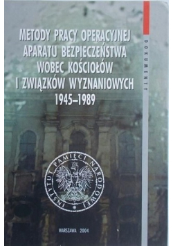 Metody pracy operacyjnej aparatu bezpieczeństwa wobec kościołów i związków wyznaniowych 1945 - 1989