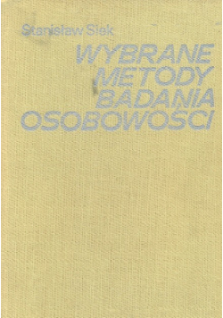 Wybrane metody badania osobowości