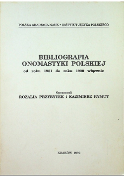 Bibliografia onomastyki polskiej