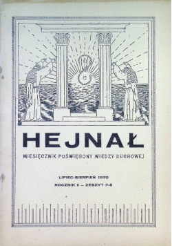Hejnał Miesięcznik poświęcony wiedzy duchowej Nr 7 i 8 /  30 1930 r.