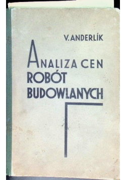 Analiza cen robót budowlanych , 1935 r.