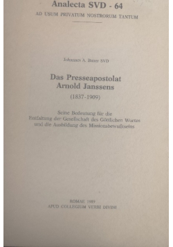 Das Presseapostolat Arnold Janssens (1837 - 1909)