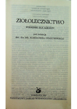 Ziołolecznictwo Poradnik dla lekarzy