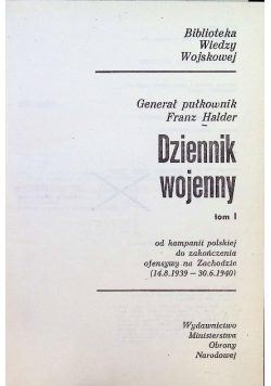 Dziennik wojenny Tom 1