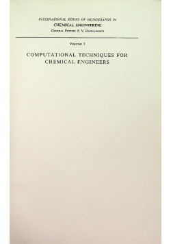 Computational Techniques for Chemical Engineers
