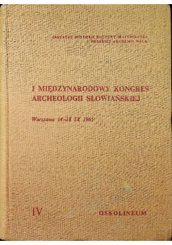 I międzynarodowy kongres archeologii słowiańskiej