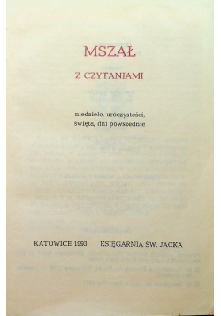 Mszał z czytaniami