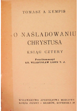 O naśladowaniu Chrystusa 1948 r.