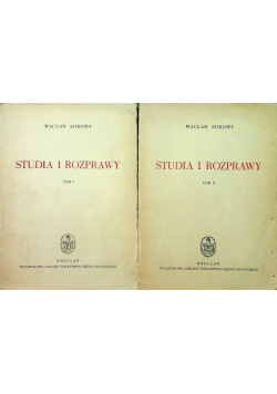 Studia i rozprawy Tom I i II