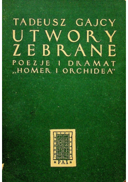 Utwory zebrane. Poezje i dramat "Homer i orchidea"