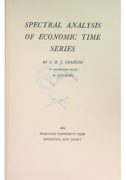 Spectral Analysis of Economic Time Series