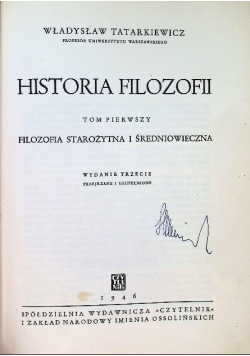 Historia filozofii Tom I 1946 r.