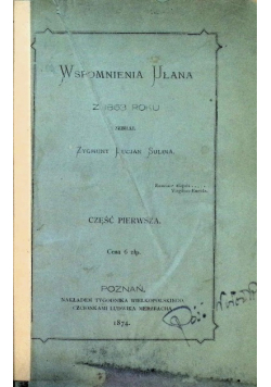 Wspomnienia ułana z 1863 roku 1874 r.