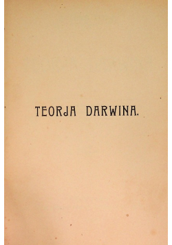 Teorja Darwina 1903 r.