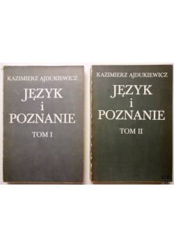 Język i poznanie Tom 1 i 2