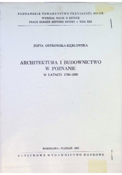 Architektura i budownictwo w Poznaniu w latach 1790 - 1880