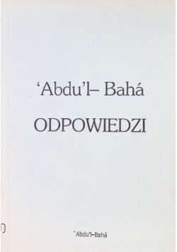 Odpowiedzi Abdu’l-Baha