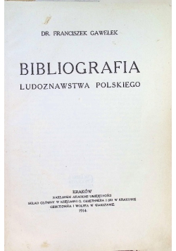 Bibliografia ludoznawstwa polskiego 1914 r.