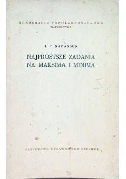Najprostsze zadania na maksima i minima