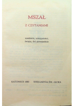 Mszał z czytaniami