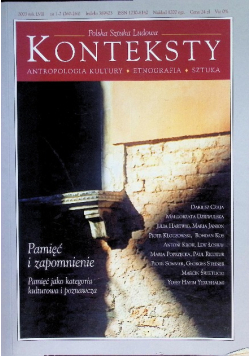 Konteksty [Pamięć i zapomnienie] Nr 1 i 2 / 03