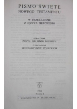 Pismo Święte Nowego Testamentu