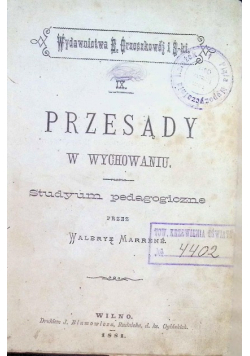 Przesądy w wychowaniu 1881 r.
